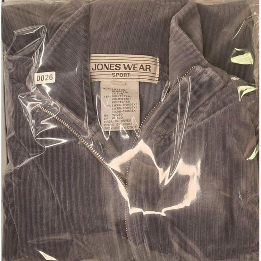 Jones Wear Blue Grey Corduroy Quarter Zip Pullover Size‎ M Women Men Vintage Y2K